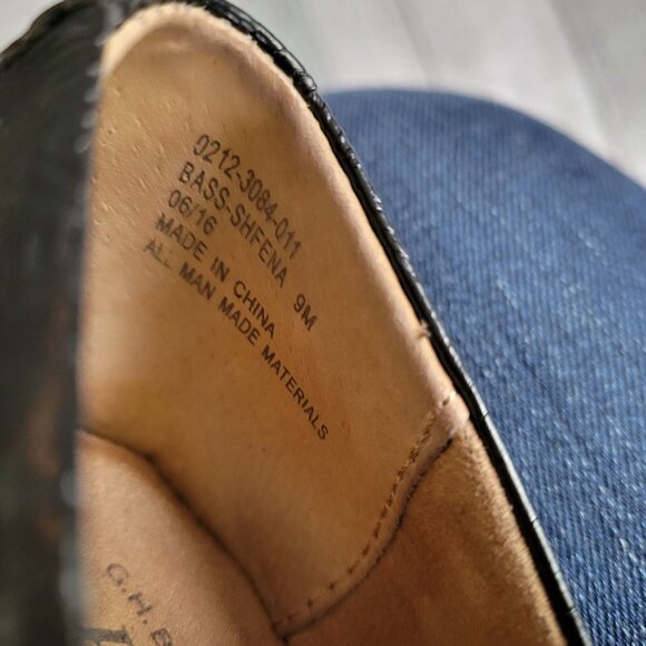 G.H. Bass & Co. Womens 9M Black Embossed Paisley Sheena Slip-On Loafers - Picture 4 of 6